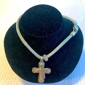Vintage Double Cross Necklace